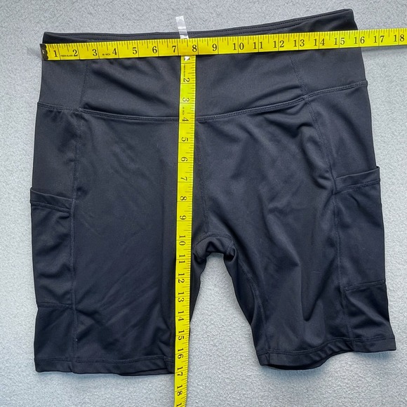 Baleaf Womens Black High Waisted Biker Shorts with Pockets Size XL Athletic Gym - Picture 7 of 9